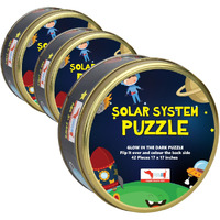 Cocomoco Kids Birthday Return Gifts For Kids Bulk Pack Of 3 Pcs - Solar System Puzzle - Glow In The Dark - Educational Toy - Space Theme Birthday Decoration Ages 3-6 6-10 8-12 Years Boys Girls