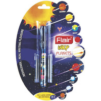 Flair Inky Series Planets Liquid Ink Fountain Pen Blister Pack | 2 Pieces X-Large Jumbo Cartridges With Each Pack | Cute & Stylish Pen For Kids Girls Students Teens Gifts | Blue Ink, Pack Of 3