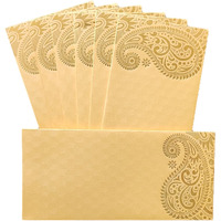 Jhintemetic - Pack Of 25 Matellic Cream Colourful Designer Shagun Lifafa/Money Gift Envelope With Golden Ambi For Gifting Money On Wedding, Birthday & Any Other Occasion
