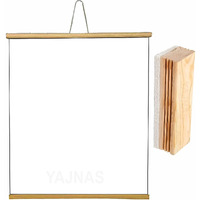 Yajnas 2X1.5 Feet/ 23X18 Inch White Rollup Wooden Board For Teaching Marker Board Wall Hanging For Kids (White, 2X1.5 Feet)