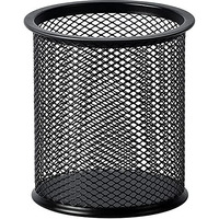 Glun Cylendrical Black Mesh Metal Desk Pen, Pencil And Other Stationery Organiser Holder, Use At Office, School And Home Pack Of 4