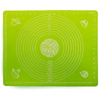 Zelkey Silicon Fondant Rolling Mat Or Silicone Baking Sheet Large With Measurements Stretchable For Kitchen Roti Chapati Cake Pad Cooking Dough Atta Kneading Big Size (Green)
