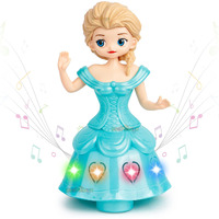 Zest 4 Toyz Musical Toys For Kids Princess Dancing Doll 360 Degree Rotating Light & Sound Toy Bump And Go Action For 1 Year Old Baby Boys & Girls - Random Colors (Pack Of 1)