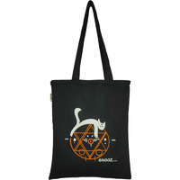 Danioo "Don'T Worry We Carry" Canvas Reusable Cloth Tote Bag With Zipper And Inner Pocket For Women And Girls, Travel/Beach/Gift/College Tote Bag Pack Of 1 (Black) (White, Orange)