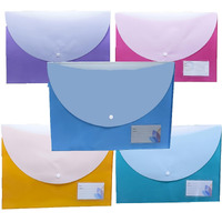Shuban 6 Pcs Double Pocket Document Folders A4, Letter Fs Size File Envelopes With Label Pocket & Paste Button For School Home Work Office Organization (Double Pocket Holder-Standard)