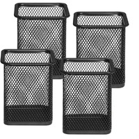 Shuban Metal Mesh Pencil Holder Square Pen Cups For Desk Organizer Classroom Organization Pencil Holders Wire Makeup Brush Holders For Desk Office Supplies -4Pcs
