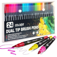 Corslet Brush Pens 24 Shades Dual Tip Color Marker Sketch Pens