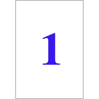 Vcr A4 Size White Self Adhesive Label/Sticker For Printer (Inject/Copier/Laser) - 1 Sticker Per Sheet - 100 Sheets Pack