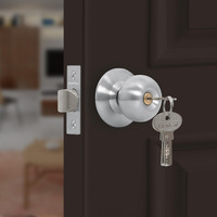 Plantex Brass Door Lock - Cylindrical Door Lock With 3 Keys/Tubular Door Knob/Lock For Main Door/Bedroom (Matt)