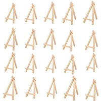 Grandink 6Inch (Pack Of 20) Mini Wood Display Easel, Natural Wooden Tripod Holder Stand For Displaying Small Canvases, Business Cards, Photos