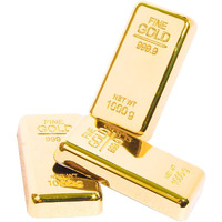 Zahepa Gold Bar Paper Weight For Office Table, Stylish Gift For Men & Women, Fancy Gifts For Birthday, Anniversary, Jewellery Shop Decoration (8 X 4 X 1 Cm, Pack Of 3)