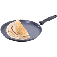 Wonderchef Duralite Die-Cast 28 Cm Dosa Tawa | 5 Layer Healthy Duramax Non-Stick Coating | Soft Touch Handle | Pure Grade Aluminium | Pfoa Free | 2 Year Warranty Grey