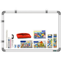 Yajnas Non Magnetic 1.5X2 Feet Double Sided White And Chalk Board Both Side Writing Board, One Side White And Reverse Side Chalk Board Surface With Beginners Combo Kit