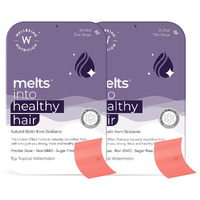 Wellbeing Nutrition Melts Healthy Hair | Plant Based Biotin, Zinc, Bamboo Extract, Folic Acid For Hair Nourishment, Strength And Thickness (60 Oral Strips)