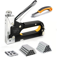 Heavy Duty Staple Gun, 3 In 1 Heavy Duty Stapler Staple Gun With Stapler Remover And 2100Pcs Staples, Tracker Machine With Pins Staple And Nail Gun For Wood Furniture Woodworking Sofaseat Cover Repair