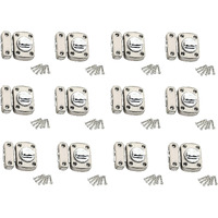 Mhs Baby Latch Regulator Type Door Lock Rotate Zinc Alloy Superbolt Latch For Bathroom Toilet Shop Glass Door With Screws (Pack Of 12, Silver)