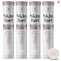 Wellbeing Nutrition Skin Fuel | Glutathione & Collagen Tablets | Skin Glow And Radiance For Men & Women | Hyaluronic Acid, Grape Seed, Vitamin E (15 Effervescent Tablets) Pack Of 4