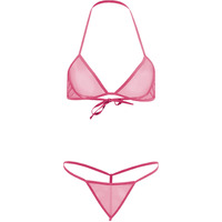 Xs And Os Women Sheer Net Bra Panty Lingerie Set