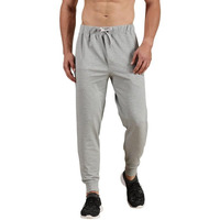 Chopper Club Men's Joggers In Medium Thick Polyester Stretchable Fabric In Slim Fit Sweatpants Light Grey Melange S