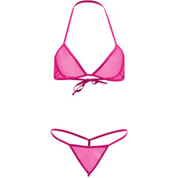 Xs And Os Women Sheer Net Bra Panty Lingerie Set (Rose, Free Size)