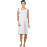 Happy Bunny Full Knee Length Cotton Camisole Inner Long Slip For Women - Firm Notstretchable Slip Lining For Kurti And Chickankari Suits/Tops - Suits Summer And Winter