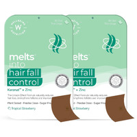 Wellbeing Nutrition Melts Hair Fall Control | Keranat & Zinc- Plant-Based Hair Loss Support To Improve Hair Anchoring, Nourish Follicles, Improve Volume & Thickness (60 Oral Strips)