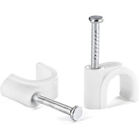 Combo 4Mm, 6Mm, 10Mm, 300 Pcs Circle Cable Clips With Metal Nails