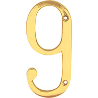 Pure Source India Brass House Hotel Door Number 4 Inch - No 9 (Nine - 1 Piece)