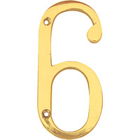 Pure Source India Brass House Hotel Door Number 4 Inch - No 6 (Six - 1 Piece)