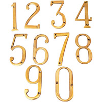 Pure Source India Brass Number Plate For House, Hotel Door,Home Dcor, 4 Inch - Zeero To Nine (1 Piece Each)