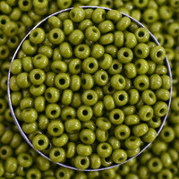 Embroiderymaterial 8/0 Olive Color Preciosa Seed Beads For Jewellery Making, Craft, Bracelet Making, Embroidery Work, Hair Accessories, Hair Band Making, Bag Making Etc. (100 Gram, 8/0, 3Mm)