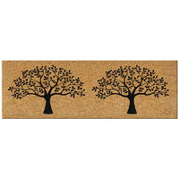 Atmah Double Tree Coir Door Mat - Size 120Cm X 40Cm, Brown, Black, Rectangular