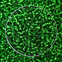 Embroiderymaterial 11/0 Green Glass Stone Pearls, Seed Beads, Raw Materials For Making Toran, Beads For Jewellery Making, Bag Decoration, Embroidery, Muthyalu Craft Etc (2Mm/100 Grams)