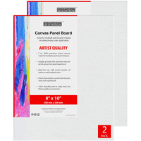Pragati Systems Medium Grain 08X10 Inch 7 Oz. Primed Canvas Board For Painting Acp0810, White (Pack Of 2)