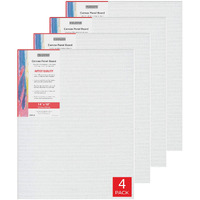 Pragati Systems Medium Grain 14X18 Inch 7 Oz. Primed Canvas Board For Painting Cp1418, White (Pack Of 4)