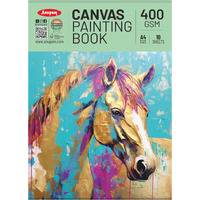 Anupam Canvas Painting Pad 100% Cotton Acrylic Gesso Primed With Acid Free Paper 10 Sheets 400 Gsm For Acrylic And Oil Painting (A4)