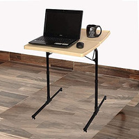 Bi3 Table Dual Top Multipurpose Laptop Study Dinning Portable Table Strong Adjustable Height (Gold Marble)