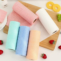 AntilS Non-Woven Multipurpose Kitchen Tissue/Towel Paper Wipe Roll Washable & Reuseable (80 Pulls) Pack Of 5