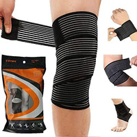 Tima Elastic Knee Compression Bandage Wraps | Support For Ankle, Knee, Elbow Pain Relief, Sports & Workout | Can Be Used For Squats And Powerlifting | Pack Of 2,(Black)