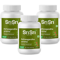 Sri Sri Tattva Ashwagandha - 500Mg Tablet - 60 Count (Pack Of 3) - Herbal Immunity & Energy Booster Made With Pure Ayurvedic Ingredients For Anxiety & Stress Relief, Enhanced Strength & Vitality