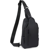 Skaiv Sling Crossbody Bag For Men Women, Mini Waterproof Backpack Shoulder Daypack Mini Anti-Theft Cross Body Chest Bags With Usb Charger Port For Casual Travel Hiking Outdoor Sports (Style-4 Black)