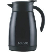 Borosil Stainless Steel 750Ml Teapot With Handle | Double Wall Vacuum Insulated Thermosteel Carafe | Bpa Free Jug For Tea/Coffee & Juice | 16 Hours Hot & 24 Hours Cold | 1 Year Warranty, Black