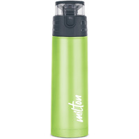 Milton Atlantis 600 Thermosteel Insulated Bottle, 500 Ml Water Bottles, 24 Hours Hot And Cold, Easy To Carry, Easy Grip, Rust Proof, Tea, Coffee, Office, Travel Bottle, Green