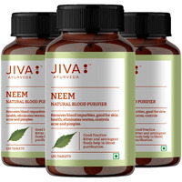 Jiva Neem Ayurvedic Tablets 500Mg | Natural Blood Purifier | Skin Wellness | Controls Acne And Pimples | Veg Tablets | 100% Pure & Natural - 120 Tablet (Pack Of 3)