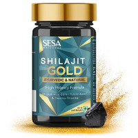 Sesa Shilajit Gold 60 Capsules With 60%+ Fulvic Acid 100% Natural Ayurvedic Shilajit Extract Helps Boost Stamina & Strength, 60 Capsules