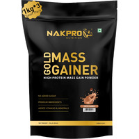 Nakpro Gold Mass Gainer Powder 3Kg, Coffee| Lean Muscle Whey Protein Mass Gainer | 21G Protein, 68G Carb, 372 Calories Per Scoop For Muscle Support & Muscle Mass Gain