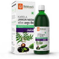Krishna's Herbal & Ayurveda Krishna's Karela Jamun Neem Juice-1000 Ml Blend Of Fresh Karela, Neem Juice & Jamun Seeds Ayurvedic Solution For Balancing Sugar Levels, Pack Of 1