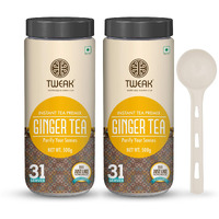 Tweak Instant Ginger Tea Premix 500G X 2 Jars | Premium Instant Ginger Chai | Ready-To-Drink Desi Chai | Instant Chai Mix With Milk & Sugar | Easy To Prepare Instant Tea | Super Saver Combo Instant Ginger Tea | Makes Approx 31 Cups Of 100Ml Per Jar