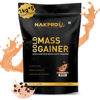 Nakpro Gold Mass Gainer Powder 5Kg, Coffee| Lean Muscle Whey Protein Mass Gainer | 21G Protein, 68G Carb, 372 Calories Per Scoop For Muscle Support & Muscle Mass Gain