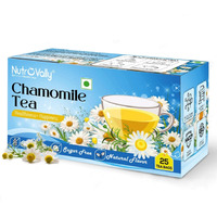 Nutrovally Chamomile Tea | Improve Sleep Cycle & Refreshing Pure Flowery Loose Leaves (25 Teabags)